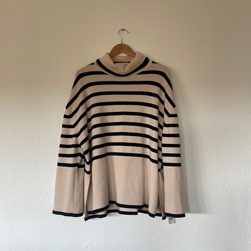 Cream and white striped sweater